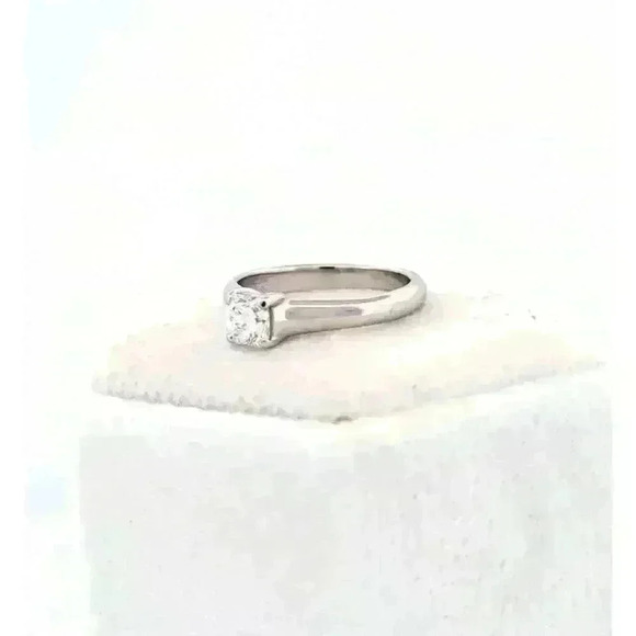Tiffany & Co Platinum Lucida © .36ct Diamond Engagement Ring Discontinued Size 3 - Picture 6 of 15